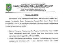 PENUTUPAN SEMENTARA LAYANAN SECARA TATAP MUKA