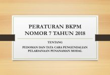 PERATURAN BKPM NOMOR 7 TAHUN 2018
