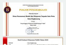 Penghargaan Sebagai Penyelenggara Pelayanan Publik