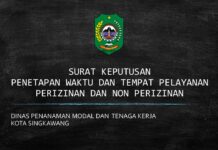 SK PENETAPAN WAKTU DAN TEMPAT PELAYANAN PERIZINAN DAN NON PERIZINAN