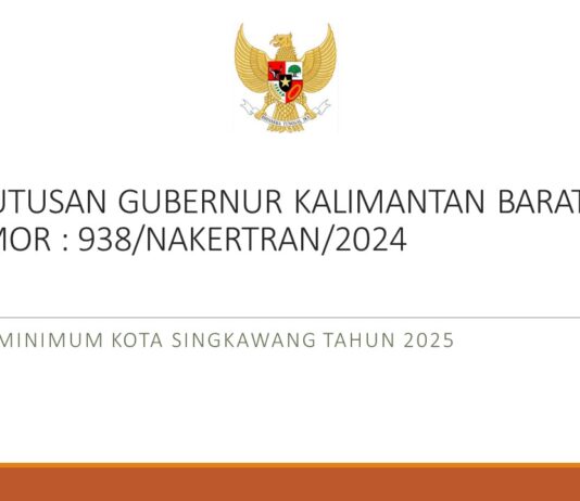 SK Upah Minimum Kota Singkawang Tahun 2025