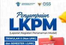 Penyampaian LKPM TW II dan Semester I Tahun 2026