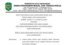 DAFTAR INFORMASI YANG DIKECUALIKAN PADA DINAS PMTK