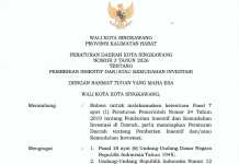 Perda Nomor 3 Tahun 2026 Tentang Pemberian Insentif dan/atau Kemudahan Investasi